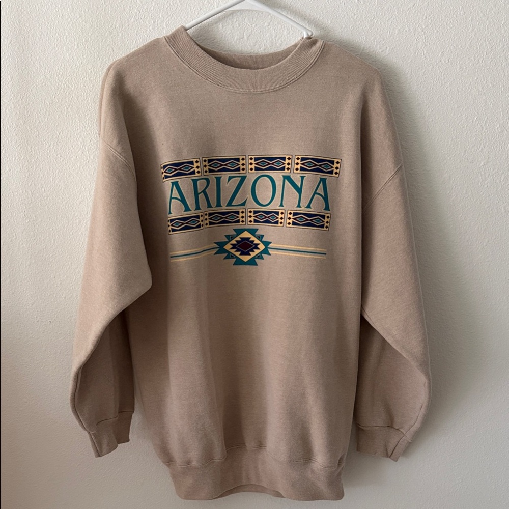 Arizona Vintage Tan Graphic Crewneck Sweater